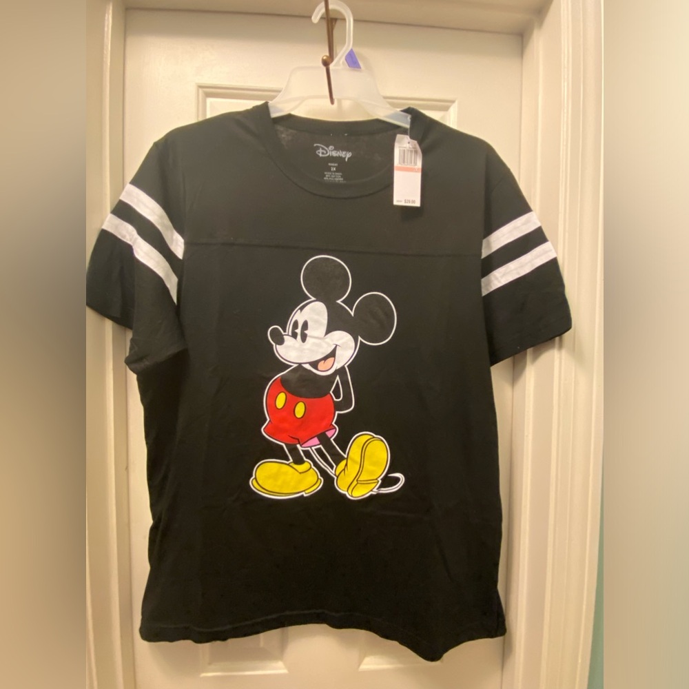 NWT Disney Mickey Mouse Varsity striped Tee